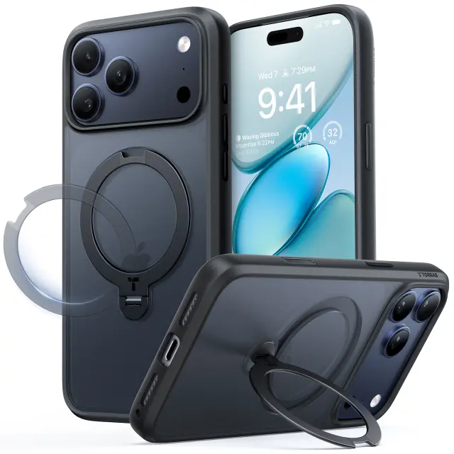 Torras Ostand Q3 Spin, black - iPhone 17 Pro 2