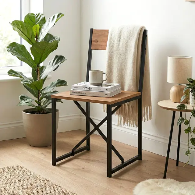Καρέκλα τραπεζαρίας Maysa Megapap χρώμα μαύρο - pine oak 40,2x42,5x84,7εκ. 2