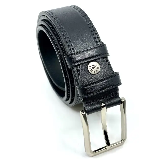 Μαύρη Δερμάτινη Ζώνη Full Grain 3,5 cm 3