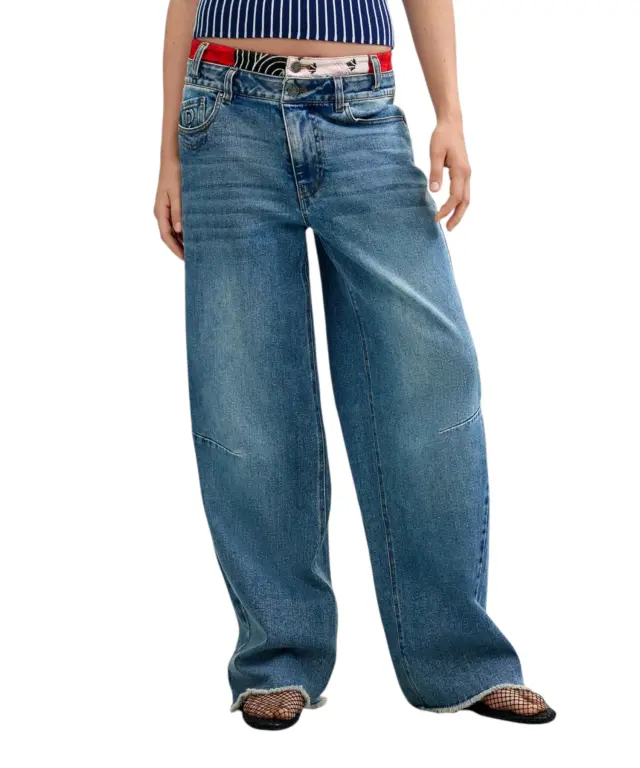 Desigual - Γυναικείο Τζιν Παντελόνι Jeans Belt 26WWDD12-5008 Μπλε
