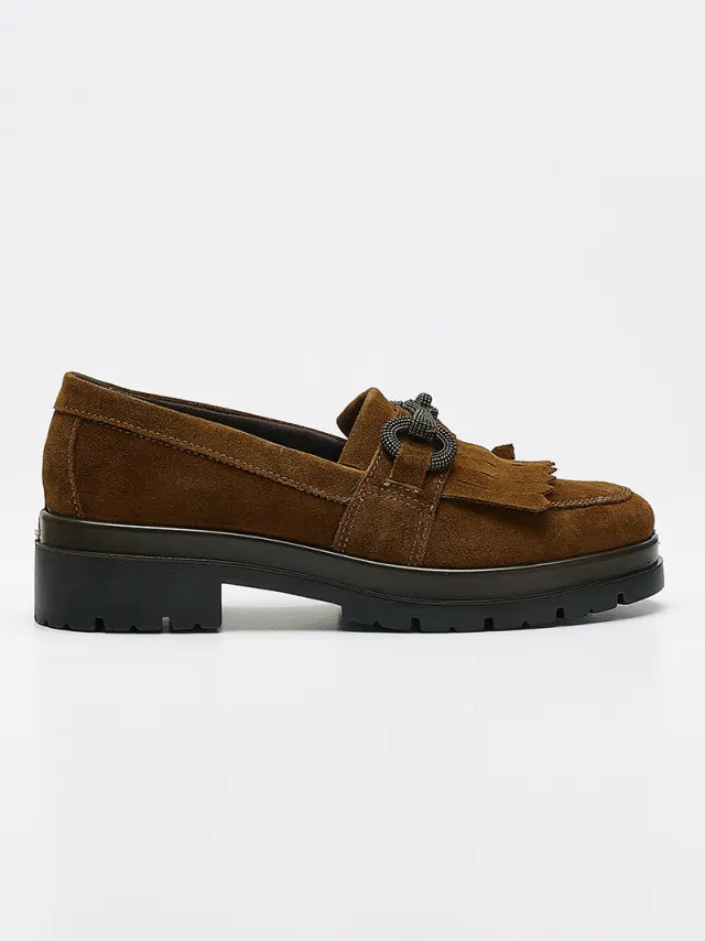 Imac Μοκασίνια-Loafers Γυναικείο δέρμα suede Καφέ IMA/457920 COGNAC 3