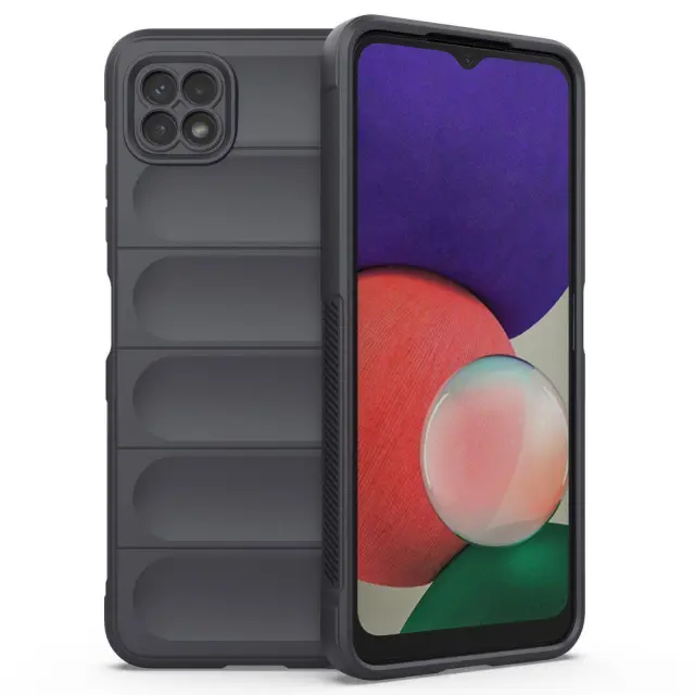 Back Cover Θήκη Σιλικόνης Rugged Anti Scratch για Samsung Galaxy A22 5G- Dark Grey OEM