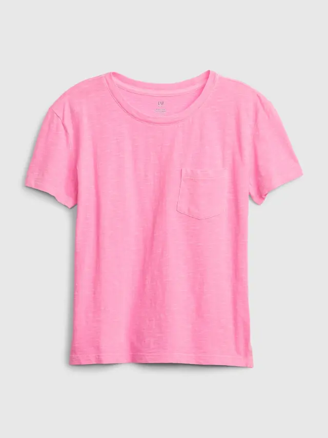 Multi Παιδικό 100% Οργανικό Βαμβάκι Pocket Μπλούζα neon impulsive pink - S