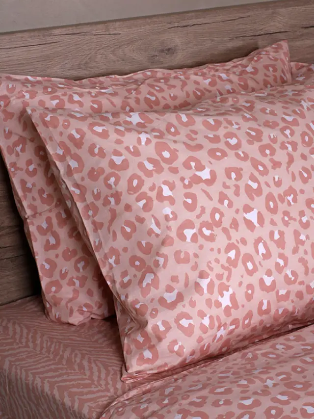 Σετ Σεντόνια Cotton Feelings 2044 Pink Διπλό (200x270) Sunshine 3