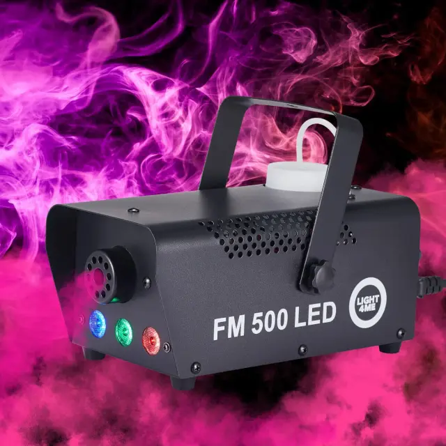 LIGHT4ME FM 500 LED V2 smoke fog machine wireless remote wired controller 500W light effect 3x1W RGB 2