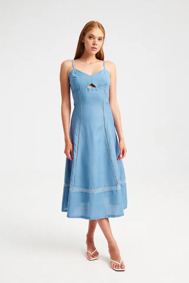 Midi Φόρεμα με Καρδιά Λαιμόκοψη VENTRI DRESS - XS