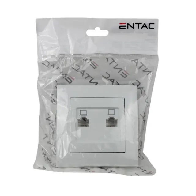 Entac Arnold Recessed wall LAN socket 2x Cat5 White 15.005.0106 3