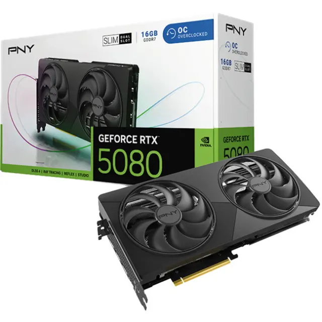 PNY GeForce RTX 5080 Slim OC (DLSS 4, 3x DisplayPort, 1x HDMI 2.1)