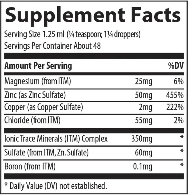 Trace Minerals Liquid Ionic Zinc 50 mg 2