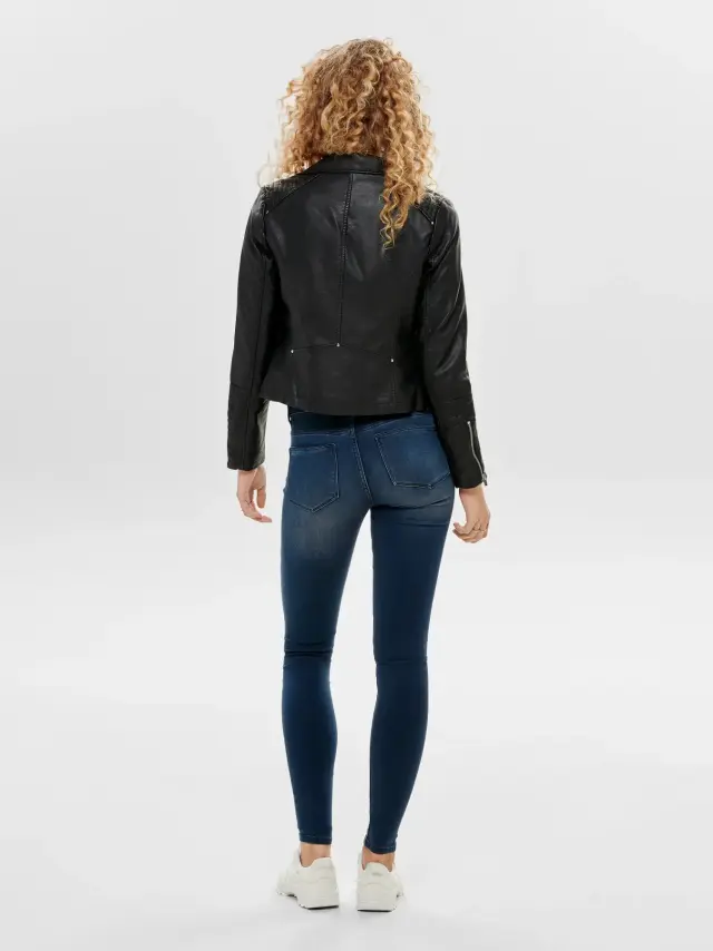Only Onlgemma Biker Jacket από Συνθετικό Δέρμα NOOS Μαύρο 3