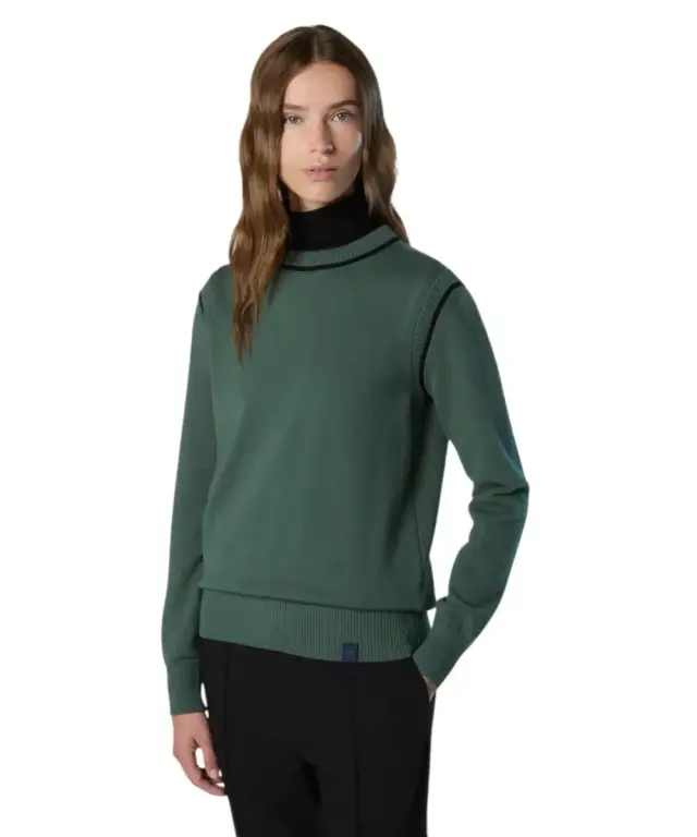 North Sails - Γυναικείο Πουλόβερ Viscose crew-neck 095516-000-0483 Πράσινο