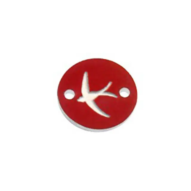 Ακρυλικός Σύνδεσμος Χελιδόνι - Red/White - 15mm - 2τεμ