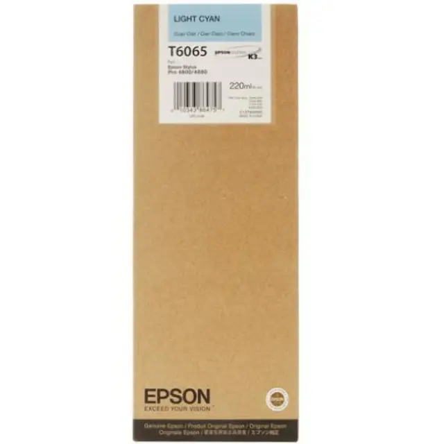 Epson T6065 Γνήσιο Μελάνι Εκτυπωτή InkJet Ανοιχτό Κυανό (C13T606500)