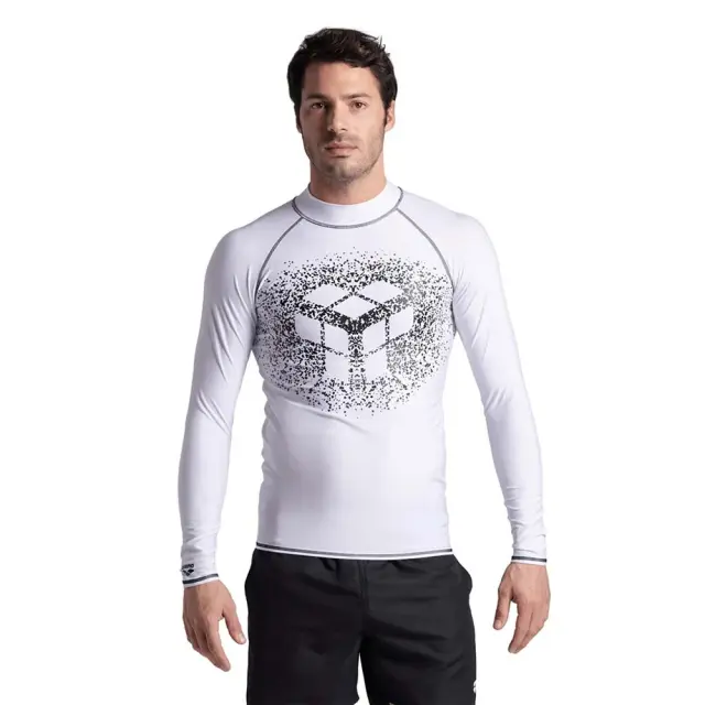 Arena Men's Rash Vest Longsleeve Graphic UV Protection Tee Άσπρο 006291-155 (Arena)