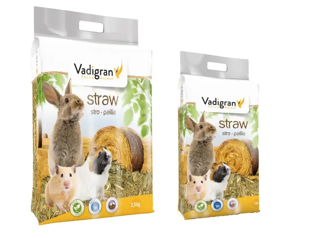 Vadigran Straw Φυσικό Υπόστρωμα από Άχυρο για Μικρά Τρωκτικά & Κουνέλια 30lt/1kg 2