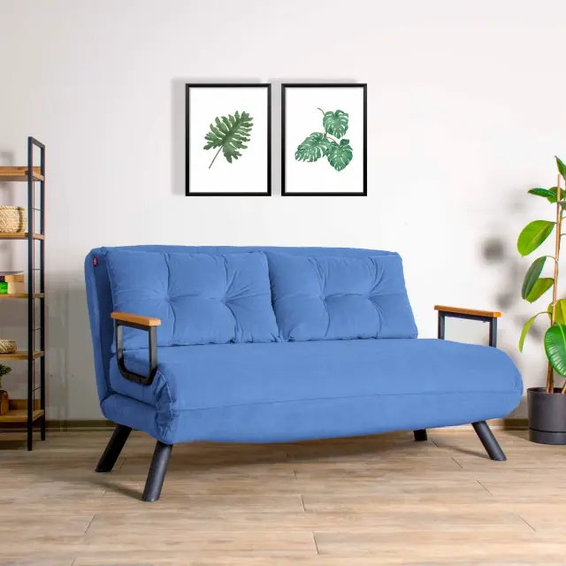 Διθέσιος Καναπές Κρεβάτι Μπλε SEDA 3