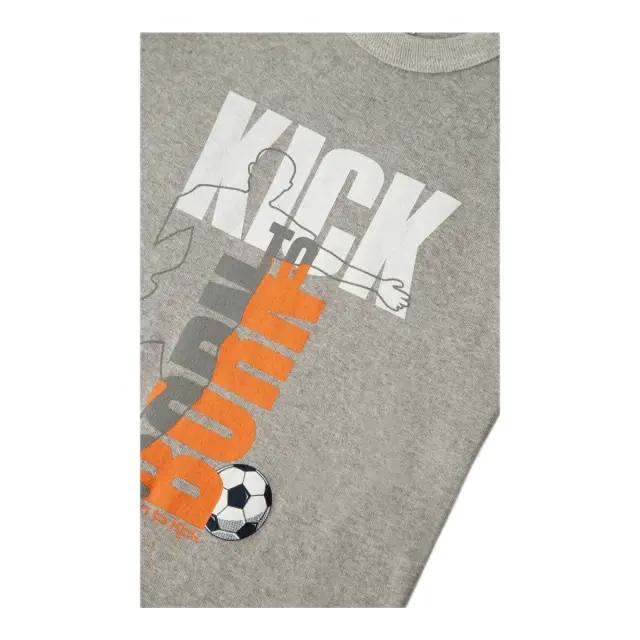 Minerva Παιδικό Φανελάκι Αγόρι Born To Kick, Χρώμα Γκρι Μελανζέ 2