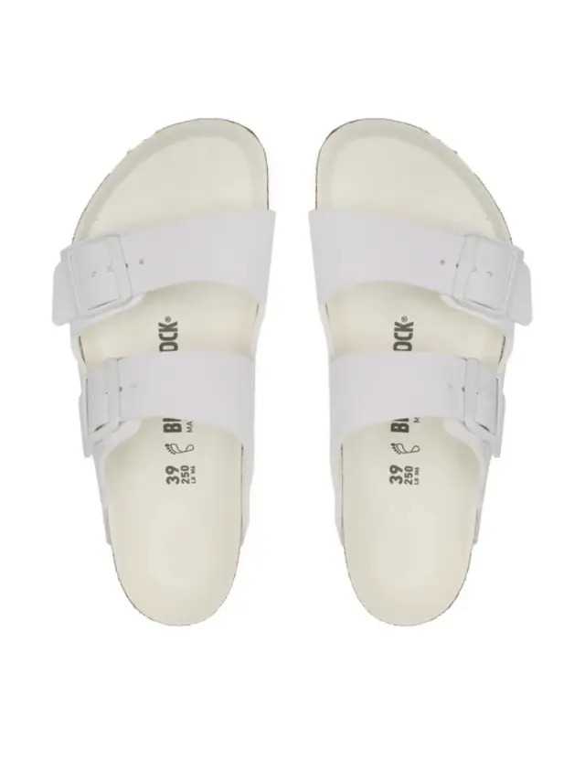 Birkenstock Πέδιλα Unisex Birko-Flor(ανθεκτικό υλικό της Birkenstock-επιτρέπει την επαφή με το νερό) Άσπρο BIR/ARIZONA TRIPLES 1019061 WHITE 3