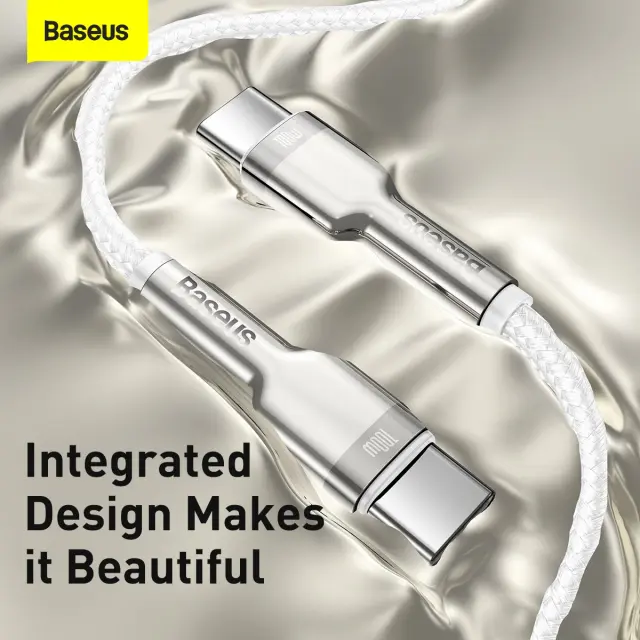 Baseus Cafule Metal Series Data Cable USB-C - USB-C 100W 1m White 3