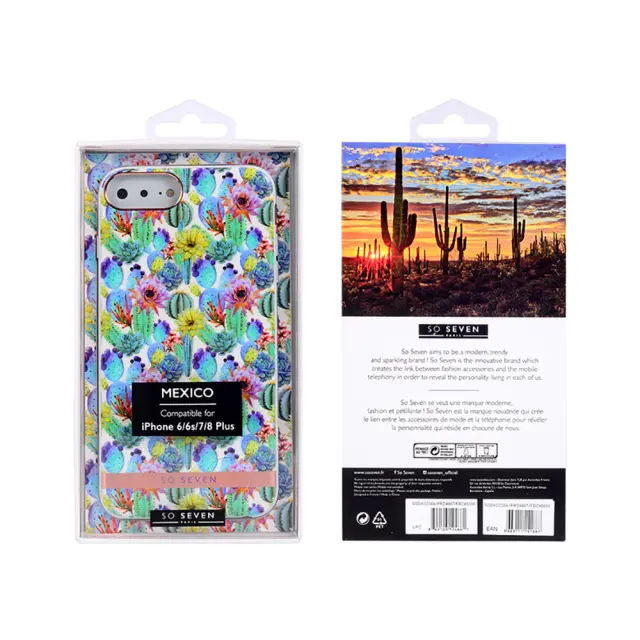 Θήκη Σιλικόνης So Seven Mexico Για Apple iPhone 6 Plus / 6s Plus / 7 Plus / 8 Plus Blue Cactus 2