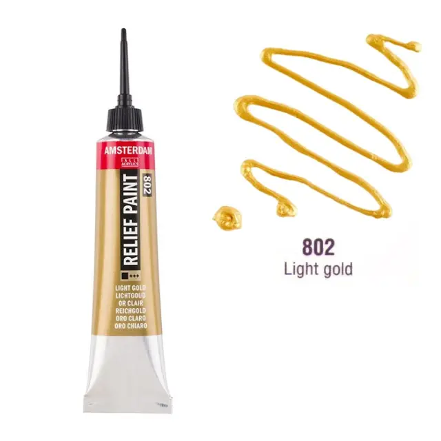 Talens Amsterdam Περίγραμμα, 802 Light Gold - 20ml