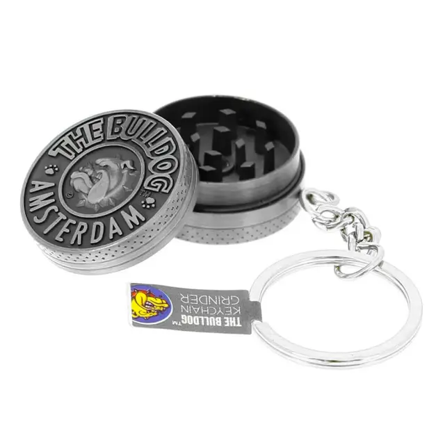 The Bulldog Amsterdam Keychain Grinder Μπρελόκ Μεταλλικό Ασημί - 2 Parts NEW DESIGN 2