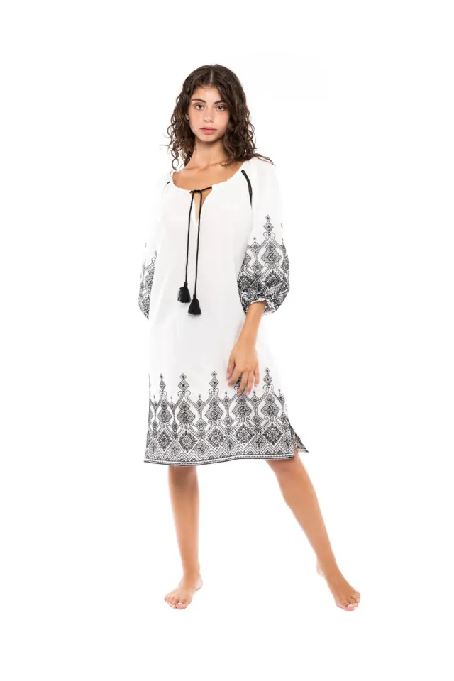 B277 - Black - BEACHWEAR EMBROIDERY BLACK 2