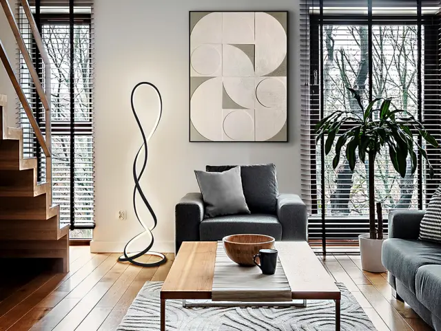 EVANIA LED Φωτιστικό Δαπέδου Μαύρο Ματ – 64W Dimmable 2