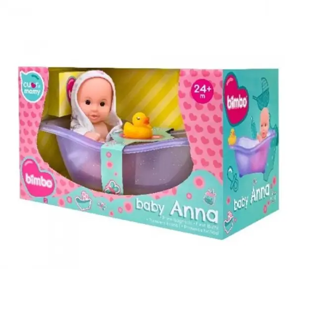 Globo Σετ μπανιέρα με Μωρό Κούκλα Bimbo Baby Anna για 2+ Ετών 2