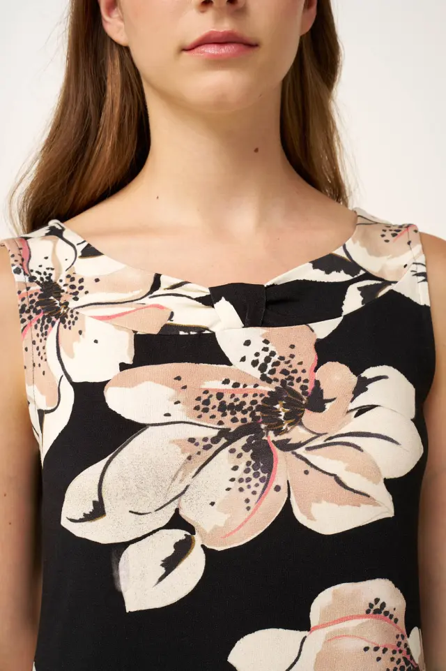 Αμάνικο Καλοκαιρινό Viscose Φόρεμα Vamp 24481 BLACK 2