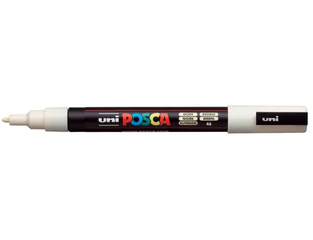 Μαρκαδόρος Σχεδίου Uni Posca PC-3M με πάχος μύτης 0.9-1.3mm - IvoryPC-3M(E) - IBOYAP