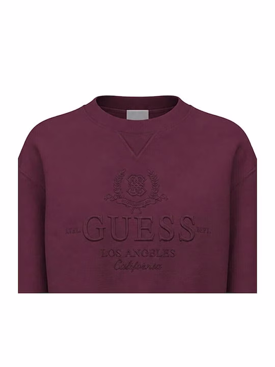 Guess Γυναικείο Φούτερ Μπορντό Μπορντό - S 3