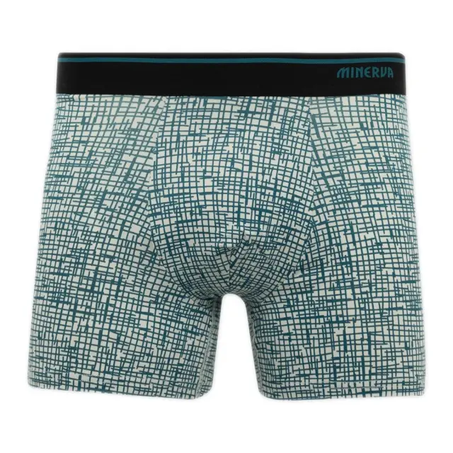 Minerva Ανδρικό Boxer Scribble - Διπλό Πακέτο, Χρώμα Πετρόλ-Ανοιχτό Γκρι 3