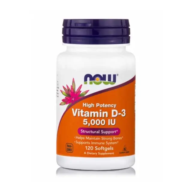 Now Foods Vitamin D-3 Βιταμίνη για Ενίσχυση του Ανοσοποιητικού & την Υγεία των Οστών 5000iu 120 μαλακές κάψουλες