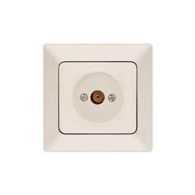 Πρίζα TV Διελεύσεως Μπεζ 8.2x8.2x3.6cm