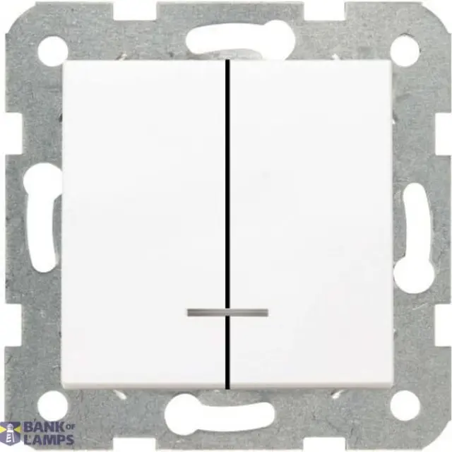 Karre-Meridian White (Quick Connection) Illuminated Two Gang Switch