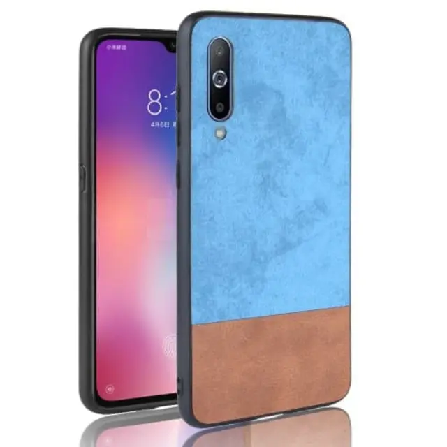 Κομψή Δίχρωμη Θήκη Σιλικόνης ΟΕΜ για Xiaomi Mi 9- Μπλε/Καφέ