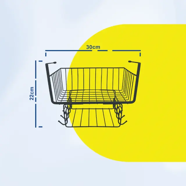 Mεταλλική Θήκη Ραφιού 30x24x22cm Μαύρο ή Άσπρο 3