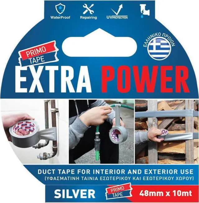 ΤΑΙΝΙΑ ΥΦΑΣΜΑΤΙΝΗ-ΓΑΖΑ ΣΩΛΗΝΩΝ ΓΚΡΙ 48mmx10m EXTRA POWER 280200015