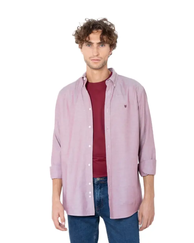 The Bostonians Oxford ανδρικό μακρυμάνικο πουκάμισο regular fit 3AAP0571N-2