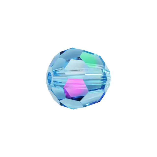 Swarovski 5000 Faceted Round Aquamarine Shimmer 4mm - 10τεμ
