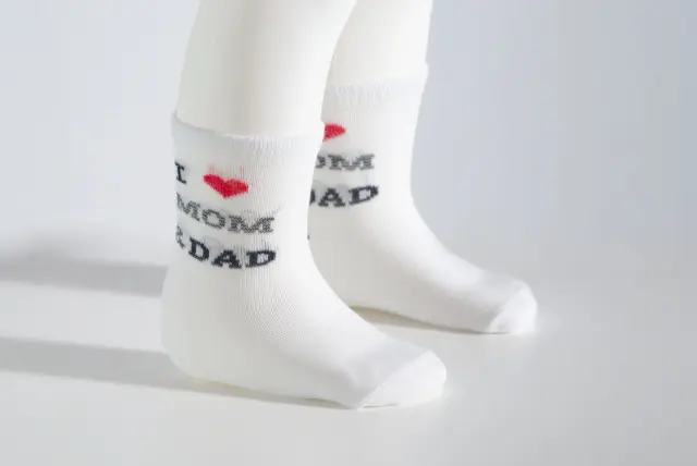 Socks Kid I Love Mom + Dad Λευκό