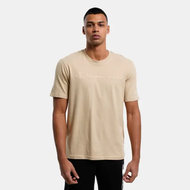 CHAMPION CREWNECK T-SHIRT ΜΠΛΟΥΖΑ ΑΝΔΡΙΚΗ BEIGE