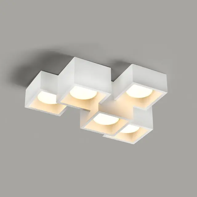 AcaLights ΓΥΨΙΝΟ 5 ΤΕΤΡΑΓΩΝA Φ/Σ ΟΡΟΦΗΣ ΦΥΣΙΚΟ 370*270*150 GENI 5*GX53 2