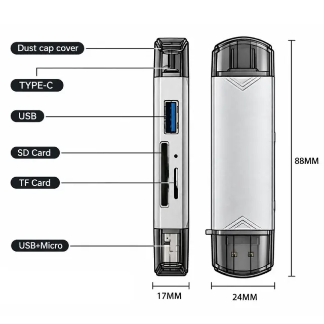 Andowl Πολυλειτουργικός Αντάπτορας OTG 6 σε 1 USB 3.0 Q-HU630 - USB 3.0 Adapter 0751296 2