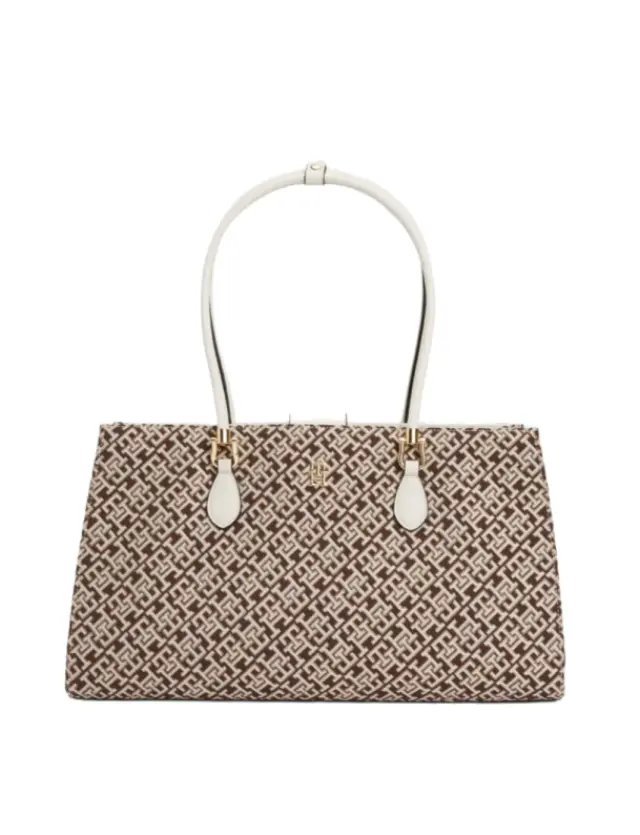 TommyHilfiger γυναικεία τσάντα ώμου ζακάρ GRACE SATCHEL JACQUARD AW0AW18754-1 - OS