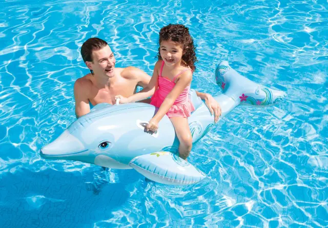 Intex Lil Dolphin Ride On (58535NP) - Φουσκωτό Μικρό Δελφινάκι Με Δύο Σταθερές Λαβές - 175x66εκ - 3+Χρ. 3
