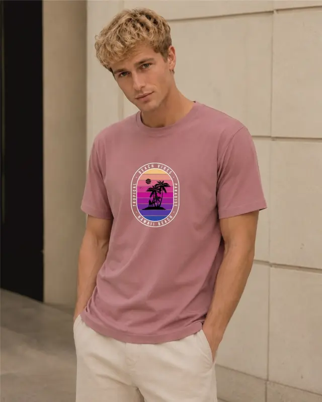 T-shirt Noshame® Nude με τύπωμα Beach Vibes - 3126008 - XXL