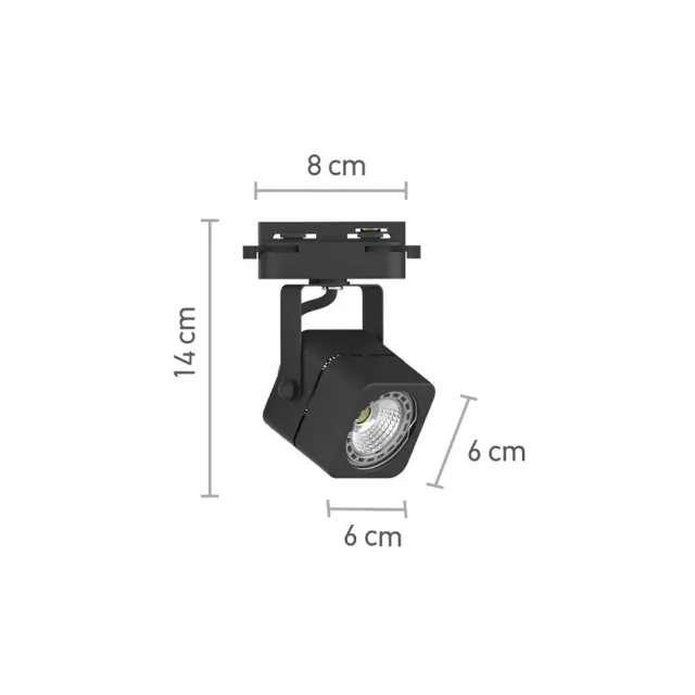 InLight Σποτ Ράγας Μαύρο 1XGU10 D:8cmX14cm (T00700-BL) 2