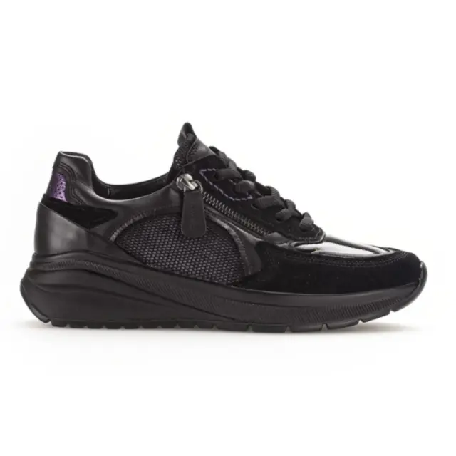 Gabor Sneakers Γυναικείο δέρμα/ύφασμα Μαύρο GAB/36598 37-SCHW/PURPLE - 36